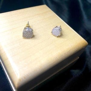 925 over 18k gold earrings